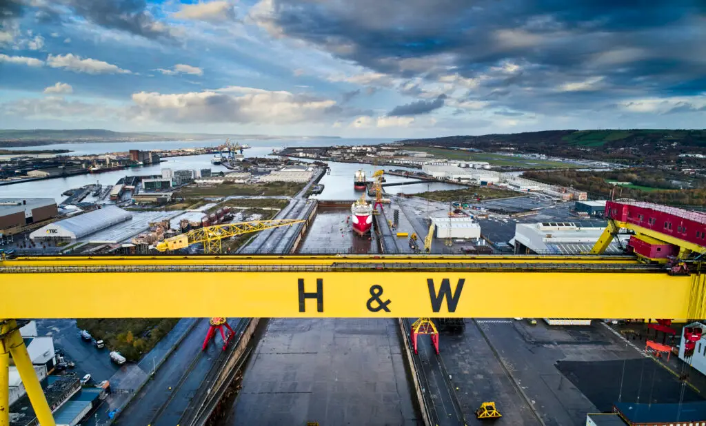 Harland & Wolff Shipyard building dock.