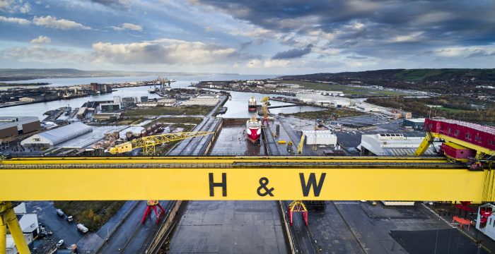 Harland & Wolff Shipyard building dock.